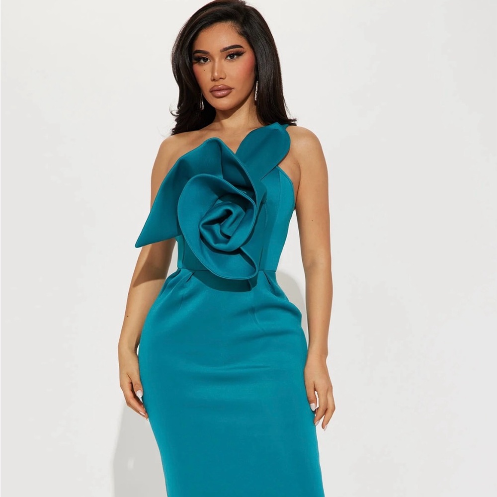 Lily Floral Maxi Dress - Teal ✨